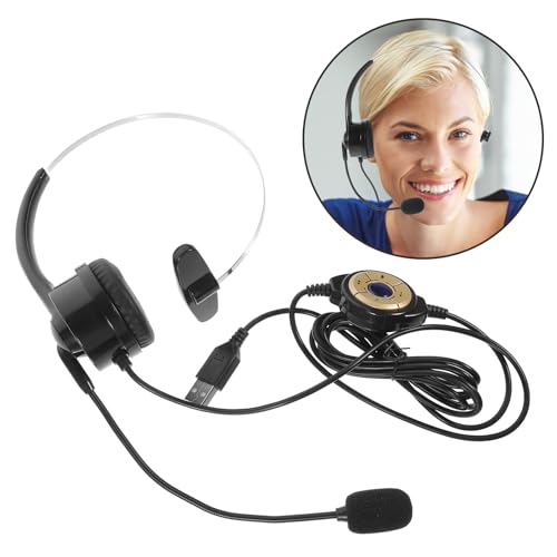VANZACK Black Single Ear Customer Service Computer Headset with Mic