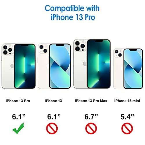 JETech Case for iPhone 13 Pro, Anti-Yellowing, Midnight Green | Shockproof Protection, Scratch Resistant Hard PC Back, Durable Transparent TPU Bumper - color: Midnight Green