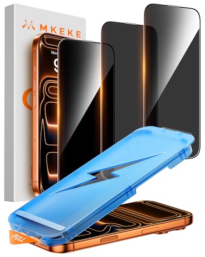 Mkeke for iPhone 17 Pro Max Privacy Screen Protector 3 Pack 25° Anti Spy - size: 6.9 Inch