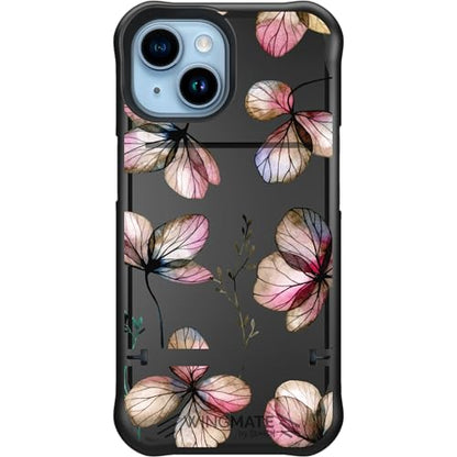 Scooch® for iPhone 15 Case with Card Holder, Wingmate Wallet Case with Hidden Card Slot and RFID Protection, Holds 3 to 4 Cards, 10-Foot Drop Protection, Dried Flowers | Hidden Card Holder for 3-4 Cards, RFID Protection, 10-foot Drop Protection - color: D