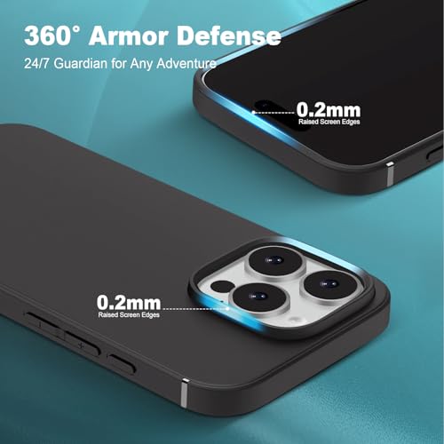 TENOC Phone Case Compatible with iPhone 16 Pro Max, Black Case Anti-Fingerprint Protective Bumper Matte Cover for 6.9 Inch - color: Black, size: iPhone 16 Pro Max