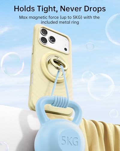 SYNCWIRE Magnetic Phone Ring Holder, for MagSafe Phone Grip Stand Kickstand - color: Milk Banana