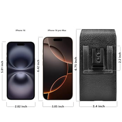 Njjex Cell Phone Holster for Motorola Moto G 5G 2025 G Stylus 2023 G Power 2024 G Play 4G G Pure G Fast Edge 2025 Edge 60 50 G86 G84 G54 G72 Z4 PU Leather Belt Clip Holster Pouch Holder Carrying Case | Leather Belt Clip Cell Phone Holster for Motorola G 5