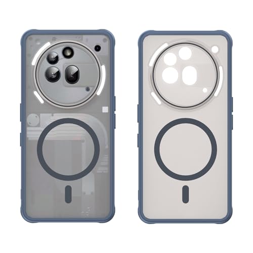Asuwish Phone Case for Nothing Phone (3a) Pro, Compatible with Magsafe Magnetic, Translucent Matte Anti-Fingerprint Back, Military Grade DropProof Shockproof Protective Cell Cover 3 a Women Men Blue - color: Blue