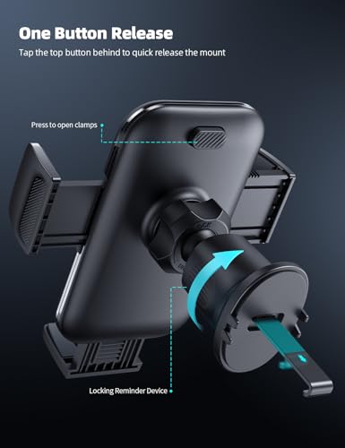 Lamicall 2026 Wider Clamp & Metal Hook Car Phone Holder Vent Accessories - color: Black