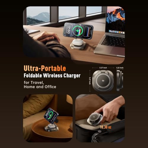 REWONDER 3-in-1 Qi2.2 25W Fast Wireless Charging Station for iPhone - color: Black
