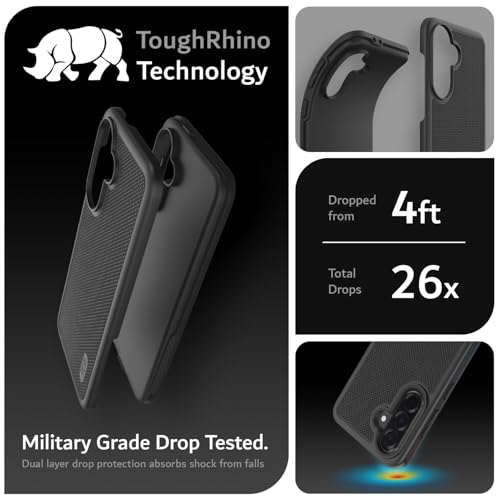 TUDIA DualShield Grip Designed for Samsung Galaxy A36 5G Case (2025), [MergeGrip] Military Grade Dual Layer Shockproof Slim Tough Heavy Duty Protective Phone Case for Galaxy A36 (Black) - color: Black