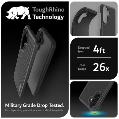 TUDIA DualShield Grip Designed for Samsung Galaxy A36 5G Case (2025), [MergeGrip] Military Grade Dual Layer Shockproof Slim Tough Heavy Duty Protective Phone Case for Galaxy A36 (Black) - color: Black