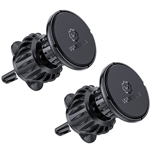 [2 Pack Universal Air Vent Magnetic Phone Holder for Car, Phone Mount for Car for Cell Phones and Mini Tablets (New Upgraded Vent Locks)