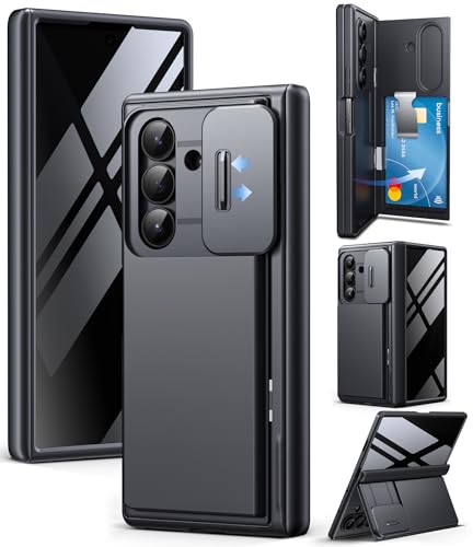 TONGATE Wallet for Z Fold 7 Case with Privacy Screen Protector, Black - color: Black