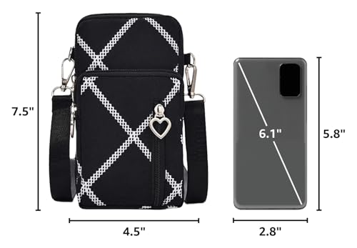 Small Crossbody Bag for Women - Mini Phone Purses with Crossbody Strap and Wallet - Nylon Arm Bag - color: B-white Stripes