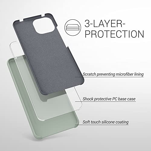 kwmobile Case Compatible with Xiaomi 11 Lite (5G) NE/Mi 11 Lite (5G) Case - TPU Silicone Phone Cover with Soft Finish - Gray Green - color: gray green