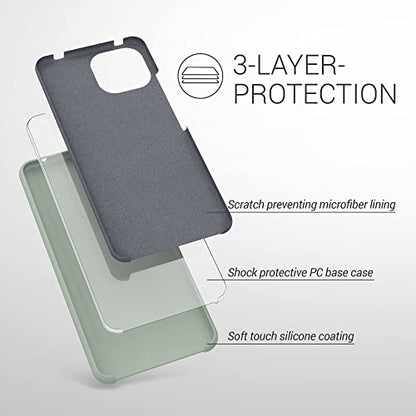 kwmobile Case Compatible with Xiaomi 11 Lite (5G) NE/Mi 11 Lite (5G) Case - TPU Silicone Phone Cover with Soft Finish - Gray Green - color: gray green