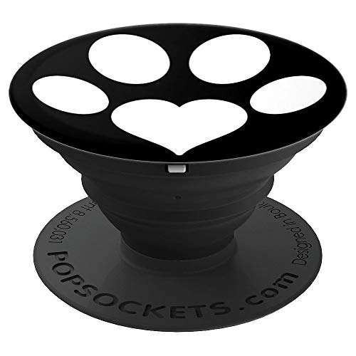 Cell Phone Button Pop Out Holder Dog Paw Print White Heart PopSockets PopGrip: Swappable Grip for Phones & Tablets