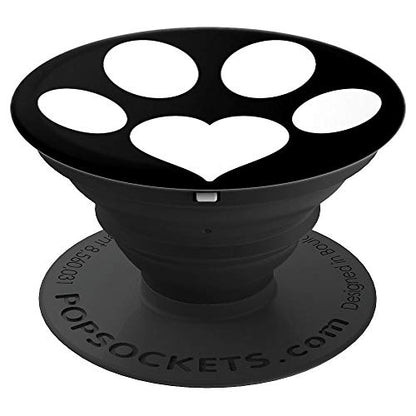 Cell Phone Button Pop Out Holder Dog Paw Print White Heart PopSockets PopGrip: Swappable Grip for Phones & Tablets