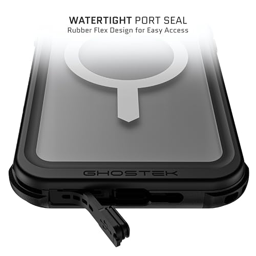 Ghostek Nautical Waterproof Apple iPhone 16 Pro Max Case with Holster Belt Clip - Screen and Camera Protector, MagSafe Compatible, Rugged Heavy Duty Cover (6.9 Inch, Clear) - color: Clear, size: iPhone 16 Pro Max