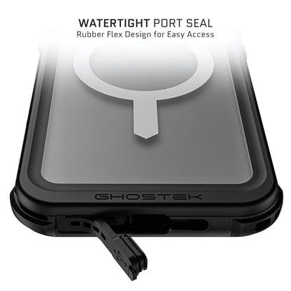 Ghostek Nautical Waterproof Apple iPhone 16 Pro Max Case with Holster Belt Clip - Screen and Camera Protector, MagSafe Compatible, Rugged Heavy Duty Cover (6.9 Inch, Clear) - color: Clear, size: iPhone 16 Pro Max