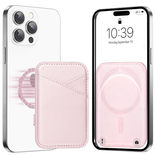 Miroddi for MagSafe Wallet, Ultra-Thin Magnetic Wallet with 2 Card Slots | RFID Blocking, No More Falling, Strongest Magnetic Card Holder for iPhone 17/16/15/14/13/12 Series & Pixel 10 Series, Pink - color: Pink
