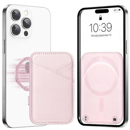 Miroddi for MagSafe Wallet, Ultra-Thin Magnetic Wallet with 2 Card Slots | RFID Blocking, No More Falling, Strongest Magnetic Card Holder for iPhone 17/16/15/14/13/12 Series & Pixel 10 Series, Pink - color: Pink