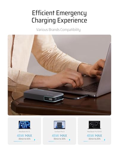 CUKTECH 45W Power Bank 20000mAh, Portable Travel Charger Built-in USB C Cable, Fast Charging Battery Pack for iPhone 17/16/15, iPad, Samsung Galaxy, Google Pixel, Android and More (White) - color: PB200N-White