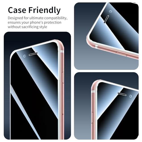 3-Pack Privacy Screen Protector for iPhone 7 Plus/8 Plus, Anti-Spy Tempered Glass Film, Dark Private Black Protection, 9H Hardness, Anti-Scratch, Bubble Free, Case Friendly - color: IP 7 Plus/8 Plus Black 3pcs