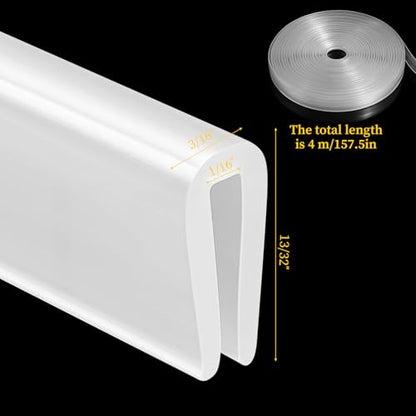 Rubber Edge Trim, 3mm Thickness U Channel Edge Protector Flexible Proof