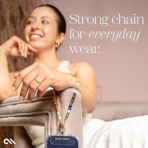 Case-Mate Phone Charm Wrist Strap with Beaded Crystals - Boho Crystal | Detachable Anti-Theft Phone Strap - Hands-Free iPhone Wrist Strap for Women - Phone Chain Wristlet for Galaxy, Pixel & More - color: Boho Crystal