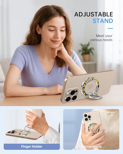 Magnetic Phone Ring Holder, Cute Cell Phone Grip, Sunflower - color: Sunflower