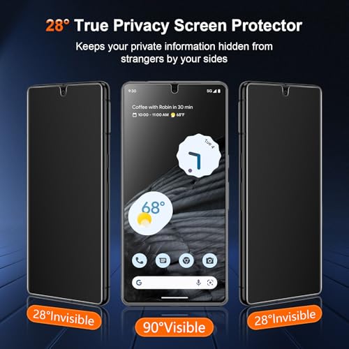 [2 Pack] Anti Glare Matte Privacy TPU Screen Protector for Google Pixel 7 Pro (Not Glass), Fingerprint Sensor Compatible, Full Adhesive Flexible Film, Easy Installation - size: Pixel 7 Pro