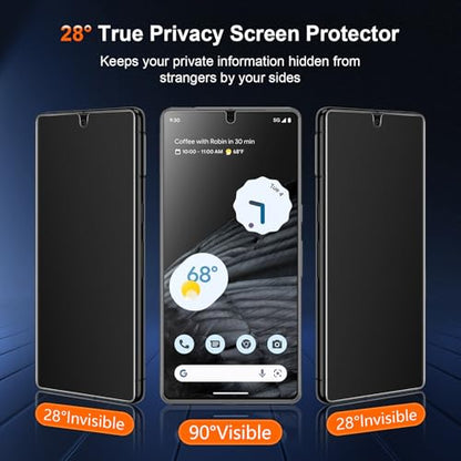 [2 Pack] Anti Glare Matte Privacy TPU Screen Protector for Google Pixel 7 Pro (Not Glass), Fingerprint Sensor Compatible, Full Adhesive Flexible Film, Easy Installation - size: Pixel 7 Pro