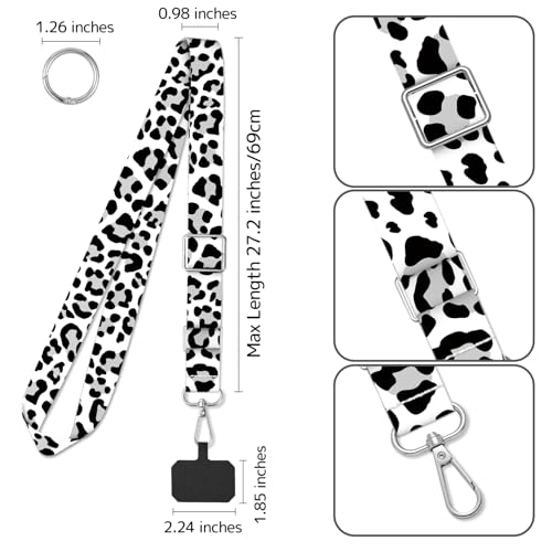 2 Pack Phone Lanyard Cell Phone Lanyard Crossbody Adjustable Phone Strap for Use Around the Neck Cell Phone Lanyard - color: Leopard Spots