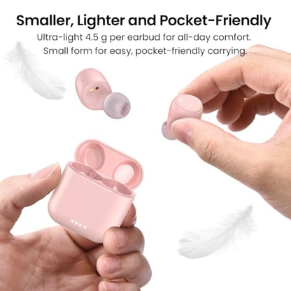 TOZO T6 Wireless Earbuds Bluetooth 5.3 Stereo Sound in Ear Headphones - color: Pink