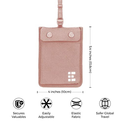Zero Grid Pink Bra Wallet, Sleek & Hidden Washable Travel Pouch for Women - color: Pink