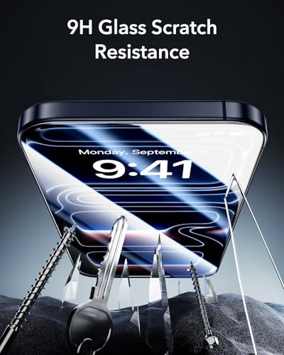 ESR 3 Pack for iPhone 17 Pro Privacy Screen Protector, Armorite | 7X Impact Absorption, 9H+ Tempered Glass, Anti-Spy, Easy One-Pull Installation, UltraFit Tray, Full-Coverage Protection - size: iPhone 17 Pro 6.3 inch