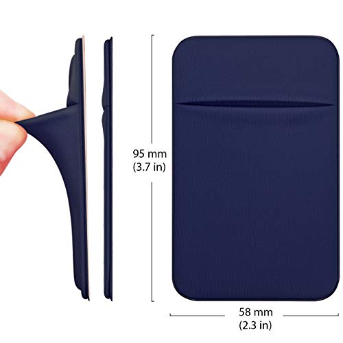 OBVIS Cell Phone Card Holder Stick On Wallet Sleeve, Blue, 2 Pack - color: Blue