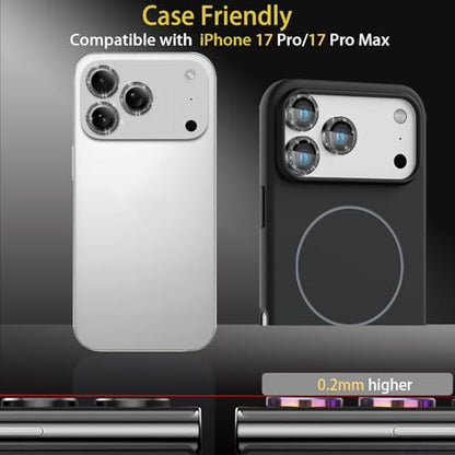 Camera Lens Protector for iPhone 17 Pro/17 Pro Max, Glitter Black - color: Glitter Black