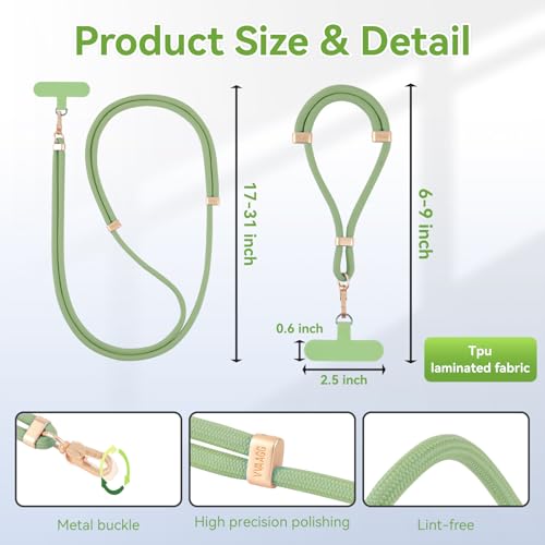 VVAAGG Cell Phone Lanyard for iPhone Crossbody Phone Strap - color: Green