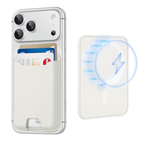 TopMade for MagSafe Wallet, Strongest Magnetic Phone Wallet, 4 Cards Holder - color: White