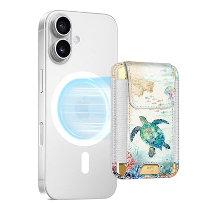 FINPAC MagSafe Wallet Magnetic Card Wallet Holder for Women Men - color: Underwater World
