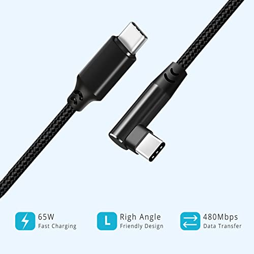 USB C to USB C Cable 1FT, 3 Packs, Right Angle 90 Degree, Short Cord - size: 1ft, 1ft, 1ft