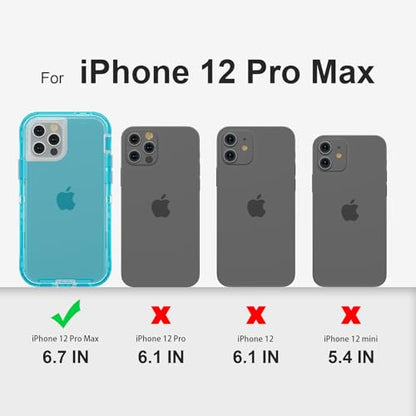 Follaroma for iPhone 12 Pro Max Case, Shockproof, Crystal Blue | Heavy Duty Shockproof Protection Phone Cases, Anti-Drop, Military Grade Dual Layer Transparent Rugged Protective Cover, 6.7" - color: Blue, size: iPhone 12 Pro Max 6.7‘’