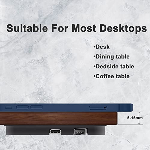 Invisible Wireless Charger, Under Desk Furniture Wireless Charging Pad 10W, Hidden Long Distance Wireless Phone Charger, for iPhone 13/12/Pro Max &AirPods(with Adapter)