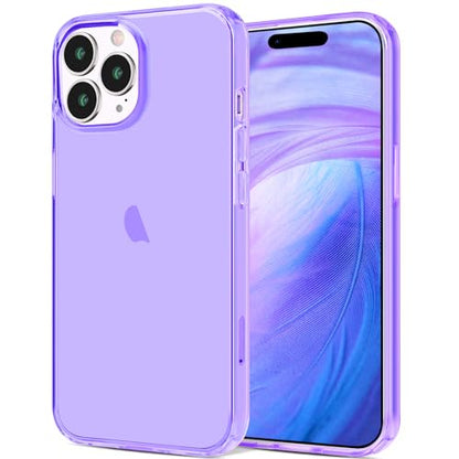 JJGoo Compatible with iPhone 15 Pro Case Clear, Soft Clear Fiexible TPU Phone Cases, Shockproof Transparent Bumper Cover Slim Thin Phone Case, Translucent Purple - color: Purple