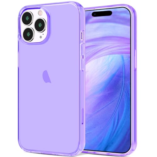 JJGoo Compatible with iPhone 15 Pro Case Clear, Soft Clear Fiexible TPU Phone Cases, Shockproof Transparent Bumper Cover Slim Thin Phone Case, Translucent Purple - color: Purple