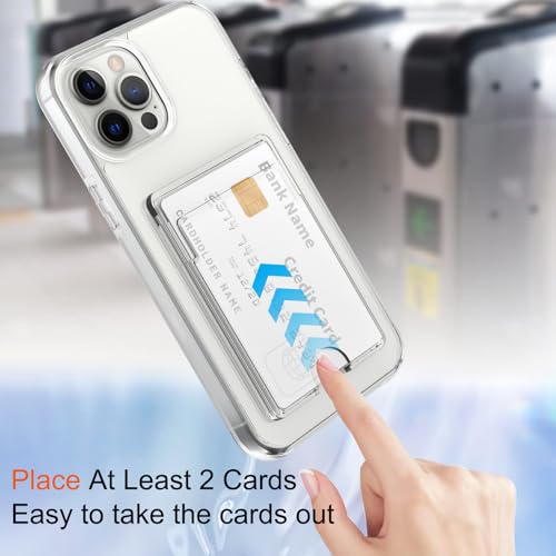 Gukalong Clear Wallet Case for iPhone 12 Pro Max with Credit Card Holder | Hard PC Heavy Duty Shockproof Protection Anti-Scratch Phone Cover Card Slot Anti-Yellowing Case for Women Men - size: for iPhone 12 Pro Max