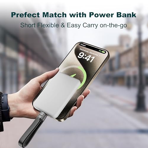 Short USB C Cable with Keychain Total 2-Packs, (5inch) Thunderbolt 4 USB 4 Cable with 40Gbps Data Transfer 240W PD Fast Charging 8K@60Hz, Compatible for iPhone17 Pro Max