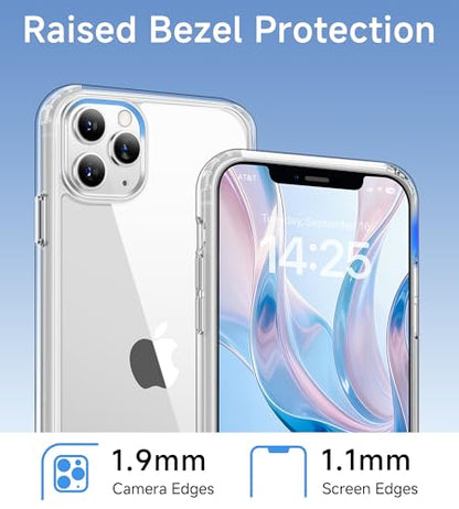 USLAI Case for iPhone 11 Pro, Anti-Yellowing, Crystal Clear Back, Shockproof & Military‑Grade Drop Protection - Transparent - color: Clear, size: iPhone 11 Pro