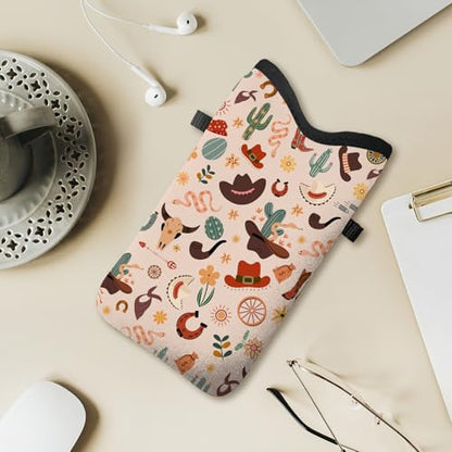 Cell Phone Sleeve Pouch with Adjustable Strap - Western Cowboy - color: Cowboy