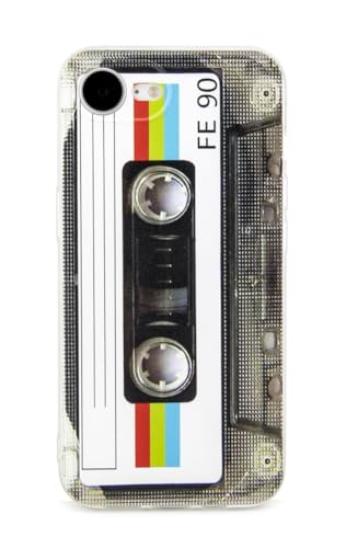 FAteamll Case for iPhone 16e Matte Finish Heavy Duty Soft Back Cover with Reinforced Corners TPU Soft Bumper Retro Cassette Tape Case Compatible with iPhone 16e