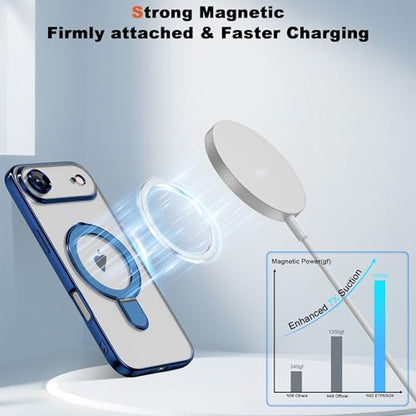 Plating Clear Case for iPhone 17 Air with Stand 6.3", Blue - color: Blue, size: Iphone 17 Air